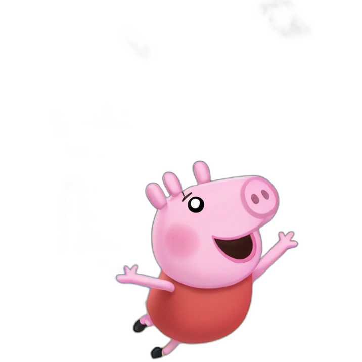Peppa pig with a Roblox face doing a backflip emoji