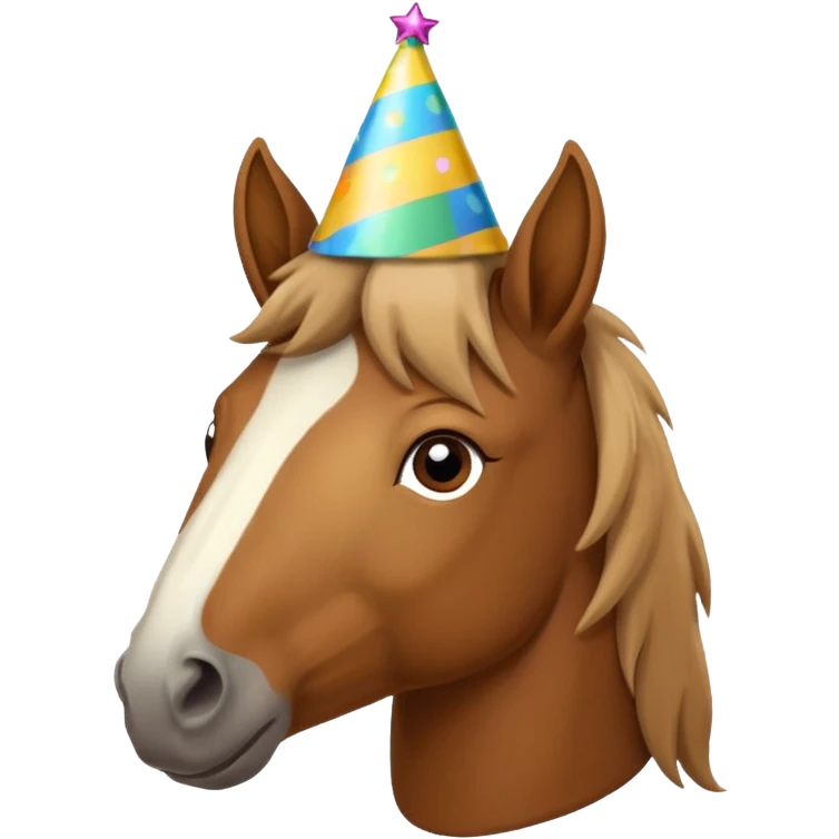 horse wearing a party hat emoji
