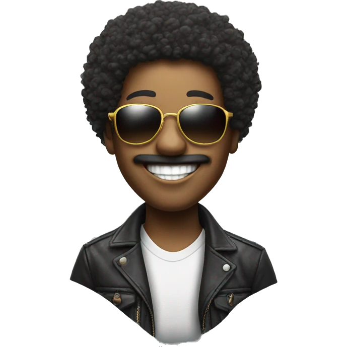 Smile with sun glasses and afro hair emoji