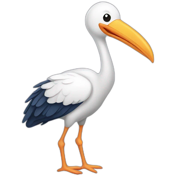 stork delivering baby boy emoji