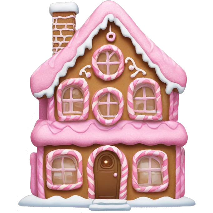 Pink gingerbread house emoji