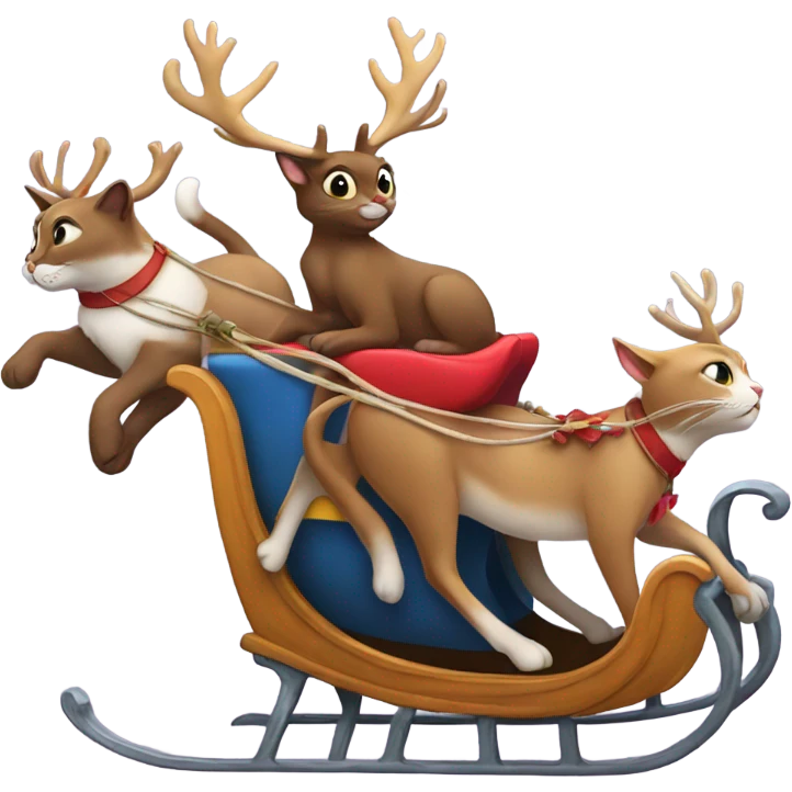 Cat with reindeers in a sleigh  emoji