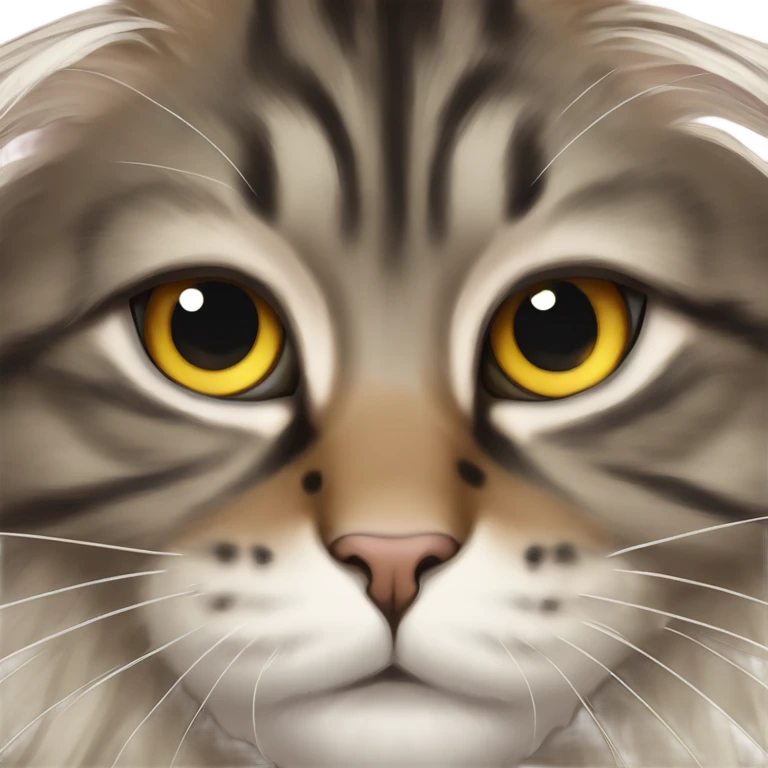 Maine Coon with slanted eyes emoji