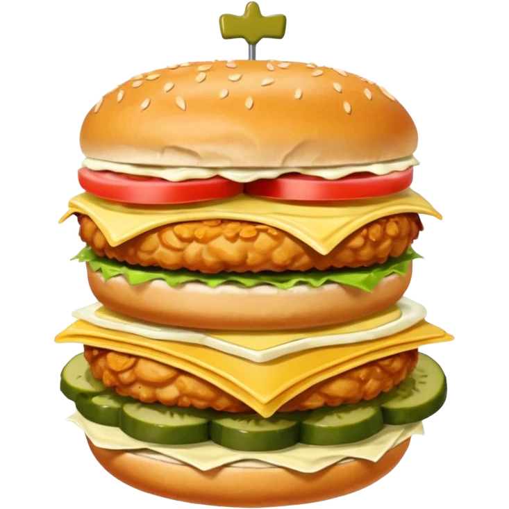 chicken sandwich with pickles and mayo on a seedless bun emoji