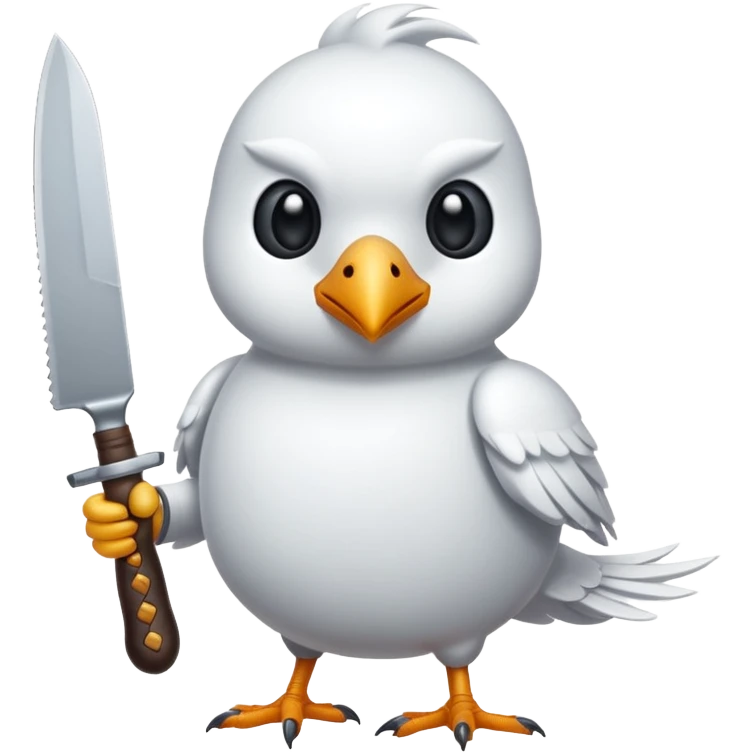 White Bird with knife emoji