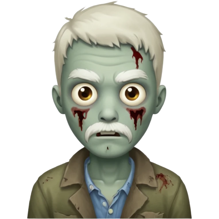 young zombie with white mustache emoji