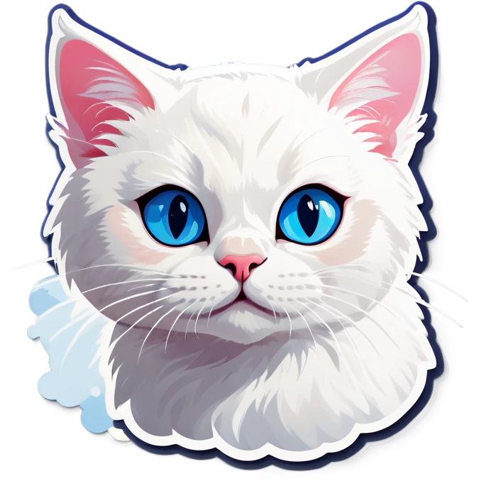 White cat with blue eyes emoji