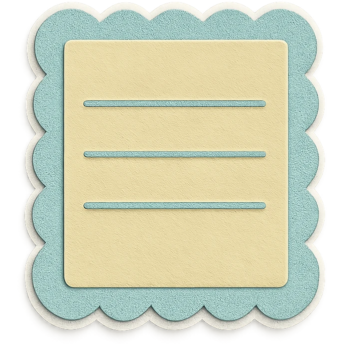 soft pastel scalloped edge note card sticker emoji