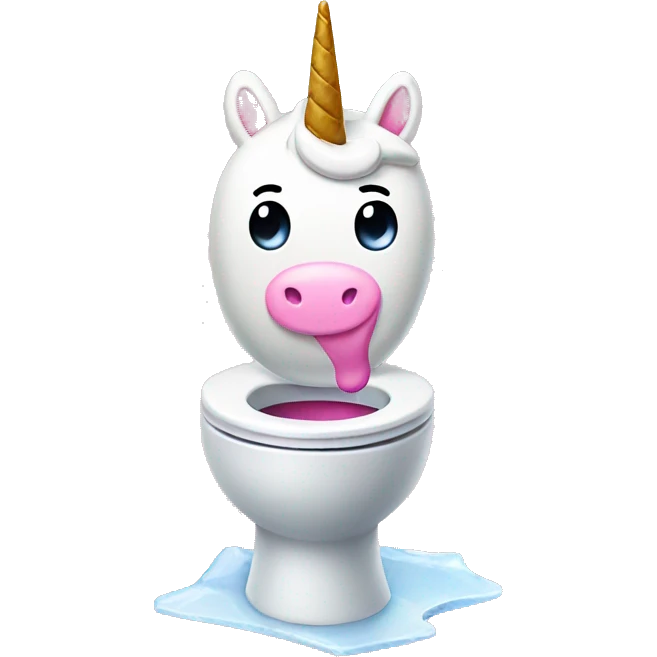 Toilet with unicorn and ice cream inside  emoji