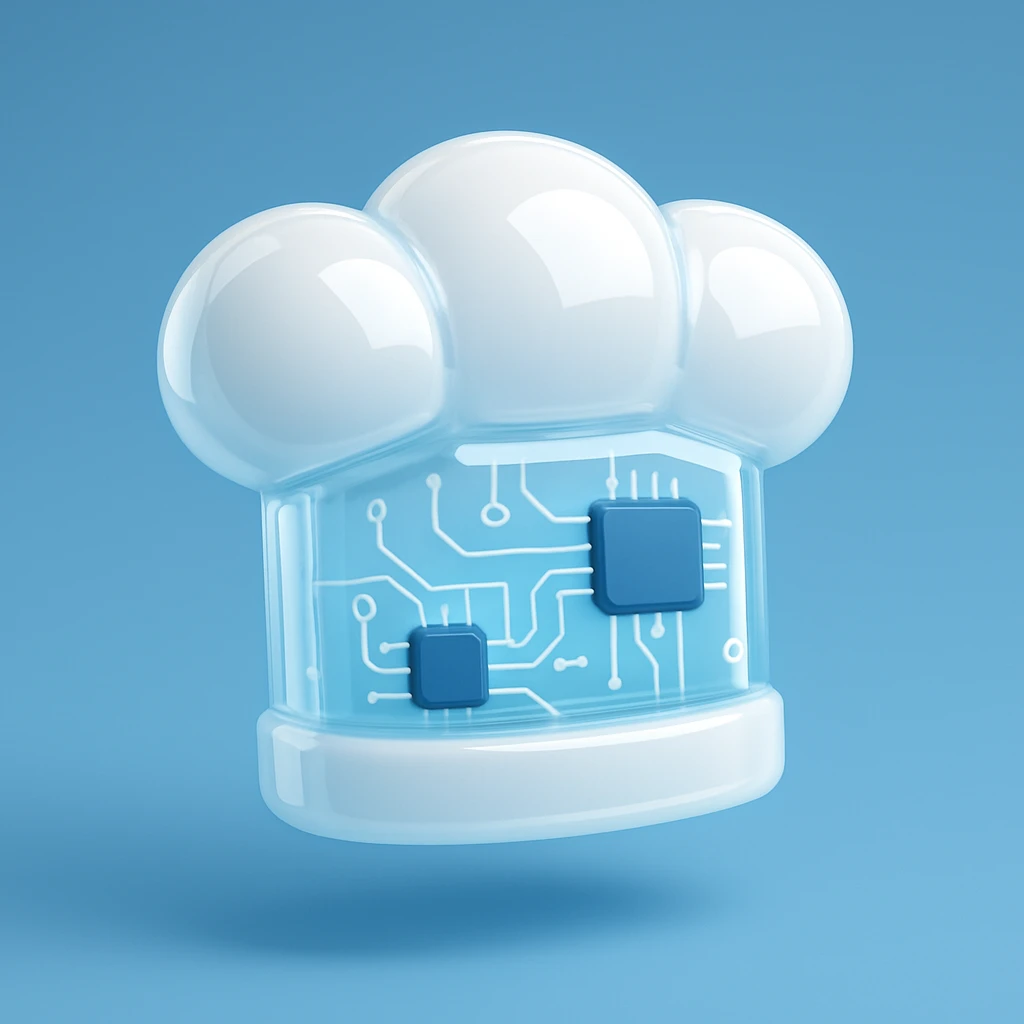 Chef hat white blue background  emoji