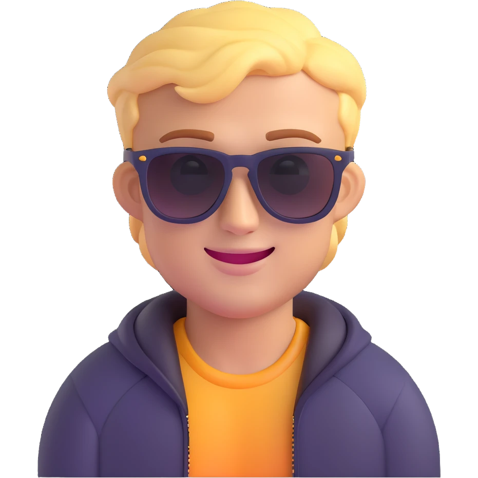 jake paul emoji, wearing sunglasses, confident smile emoji