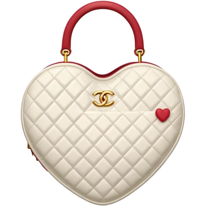 chanel heart shape bag white color bag emoji