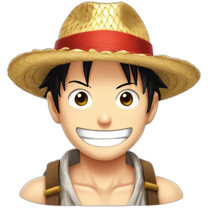Straw hat with a red band Luffy emoji