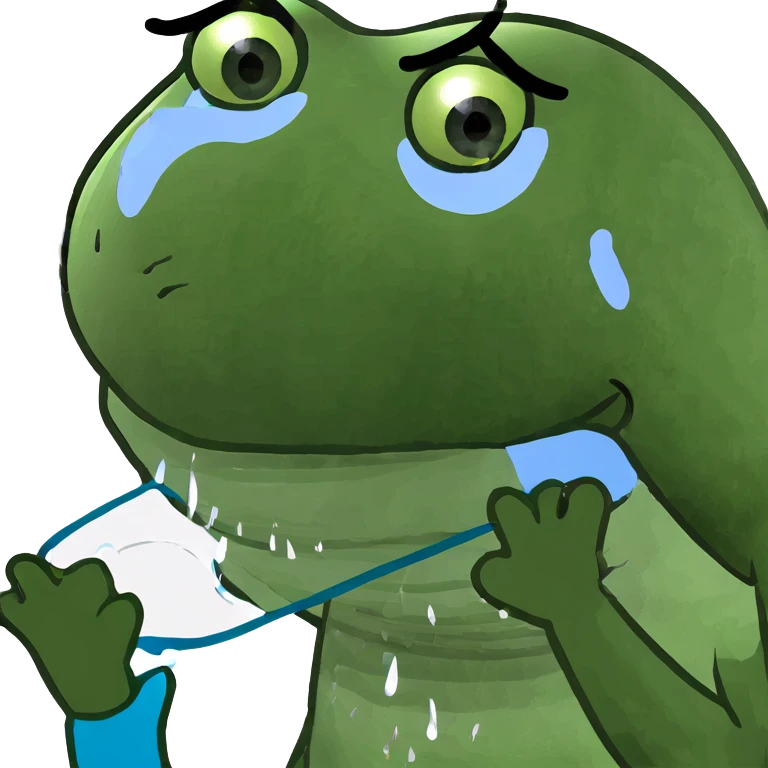 A sad red Elmo puppet with teardrops emoji