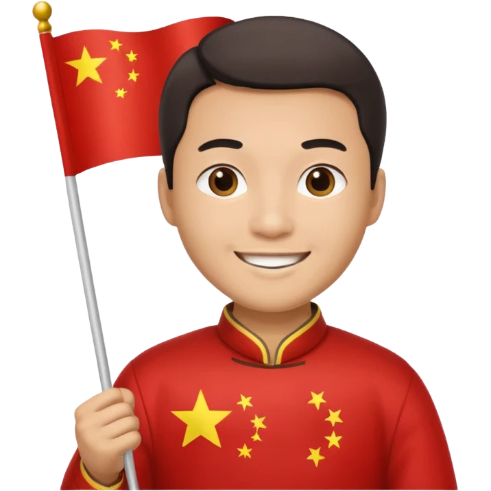 A Chinese man with a Chinese flag emoji