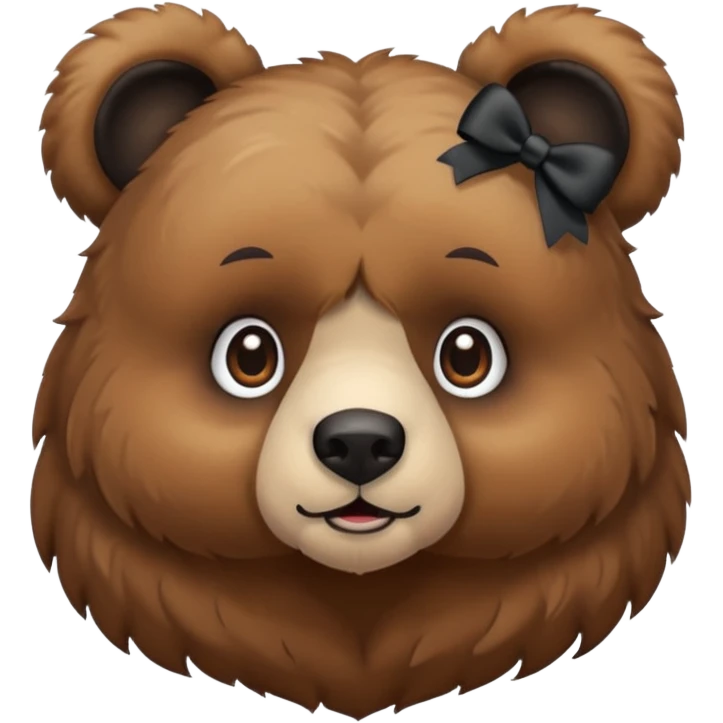 Bear with 2 black bows on the ears emojie like the iPhone emojie emoji