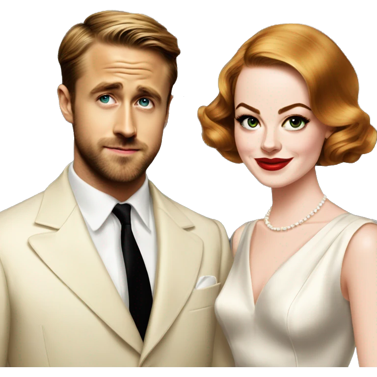 Ryan gosling and Emma stone 1940s party emoji