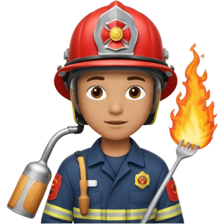Firefighter cooking using house fire emoji
