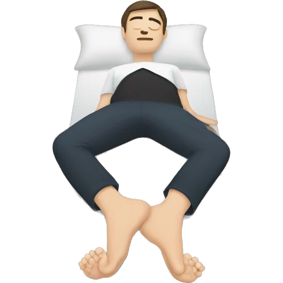 Person laying down with feet behind them and hands in front  emoji