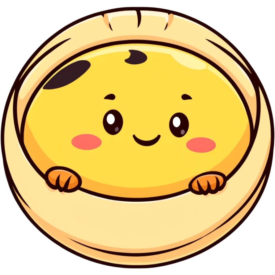 banh bao, cute cartoon sticker style, smiling face emoji
