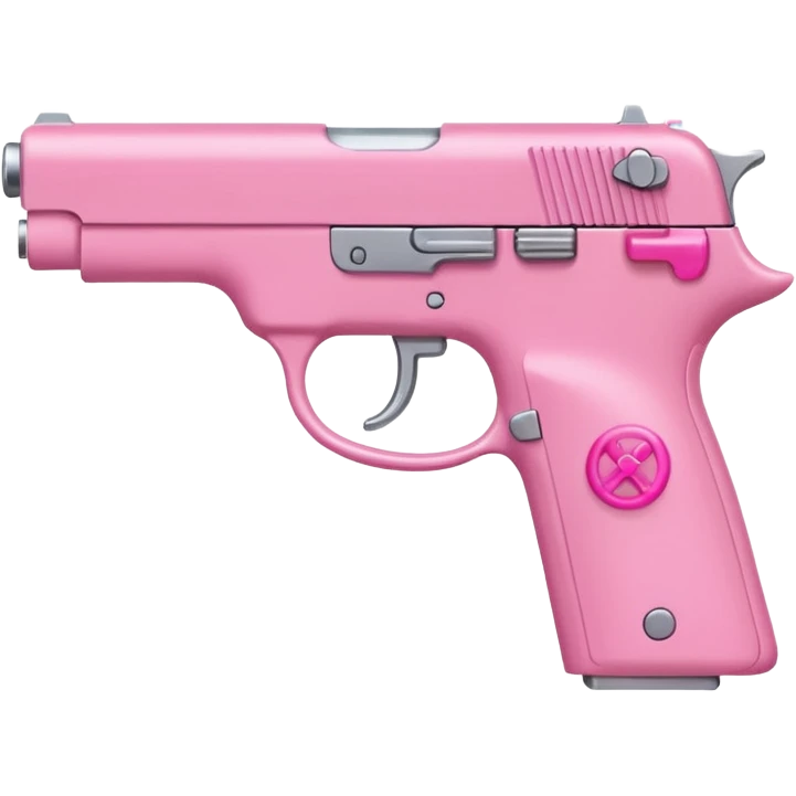 Image of only a hand Holding a pink gun. The nails should be pink too. The gun should be a pistol  emoji