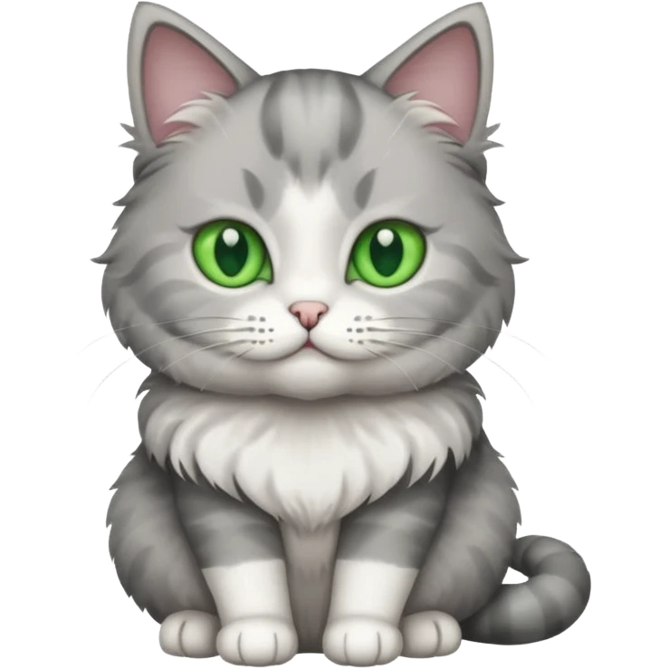 a grey and white cat emoji