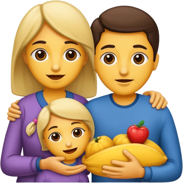 familia besandose emoji
