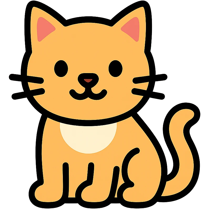 cute cat color outline icon emoji