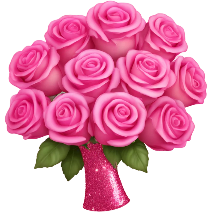 Pink ombre bouquet of roses with glitter  emoji