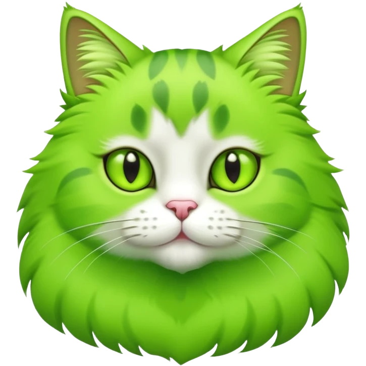 green cat with lime colored paws emoji