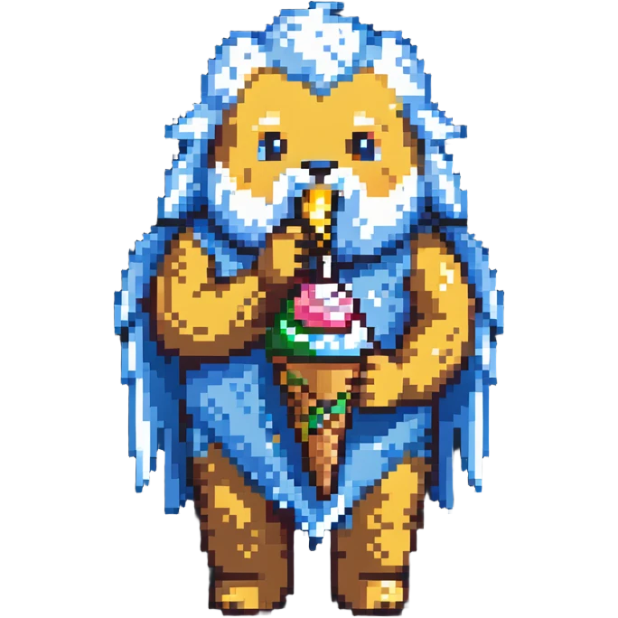 Zeus eating ice cream emoji