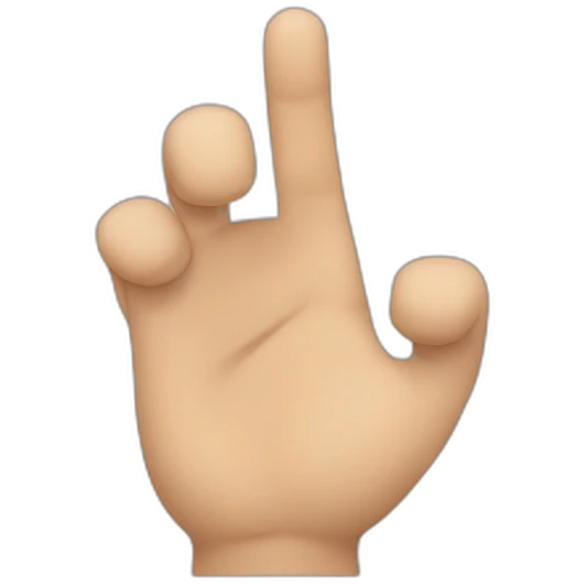 una mano con el dedo de en medio estirado y el resto encogidos emoji
