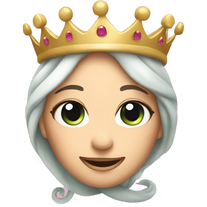 girly snake emoji with crown emoji