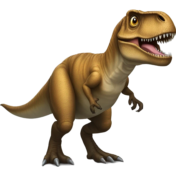 T. rex with googlie eyes emoji