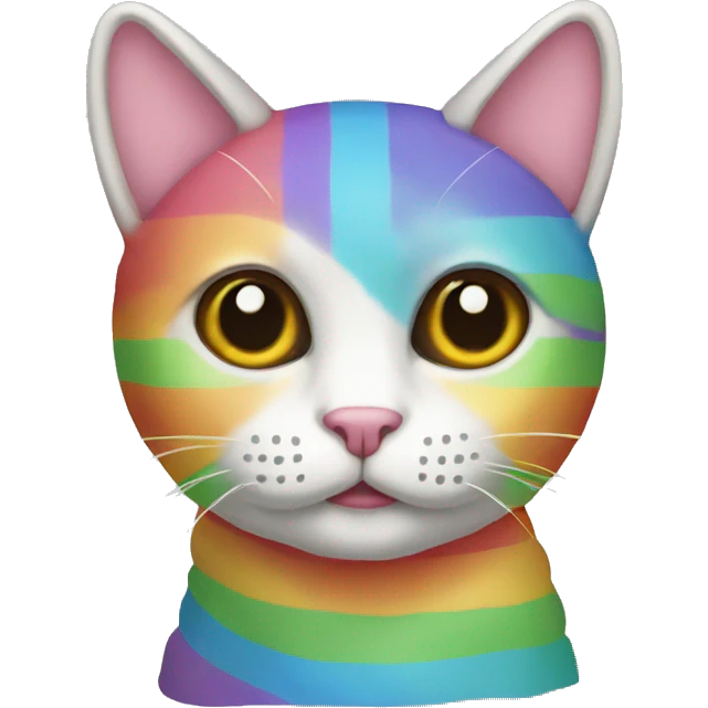 rainbow stripe cat emoji