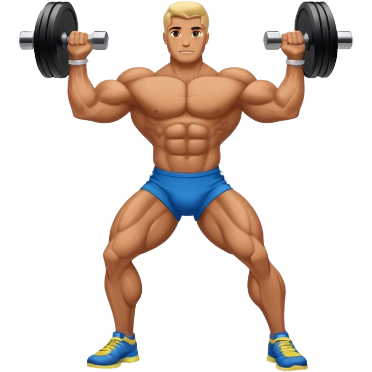 side-view bodybuilder dumbbell lunges emoji