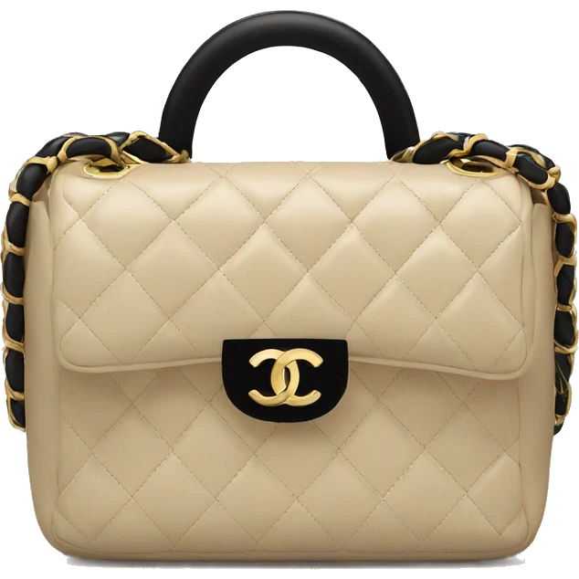 Classic Chanel bag in beige with black emoji