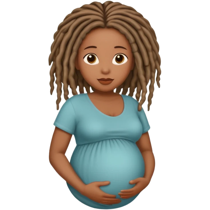 pregnant black woman with locs emoji