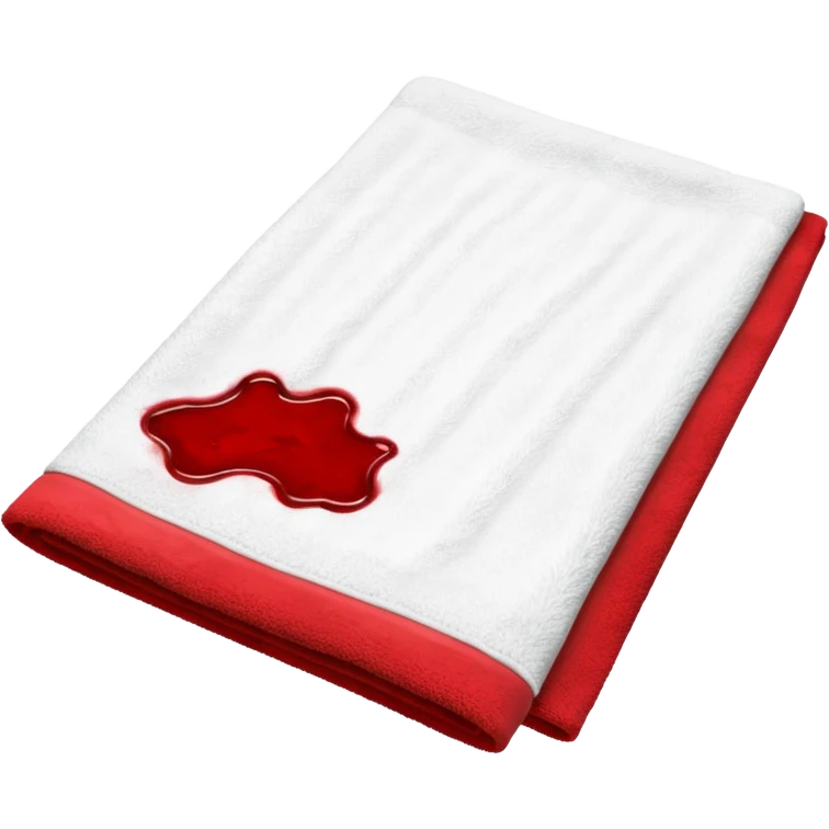 Sanctuary towel with blood on it period pad emoji