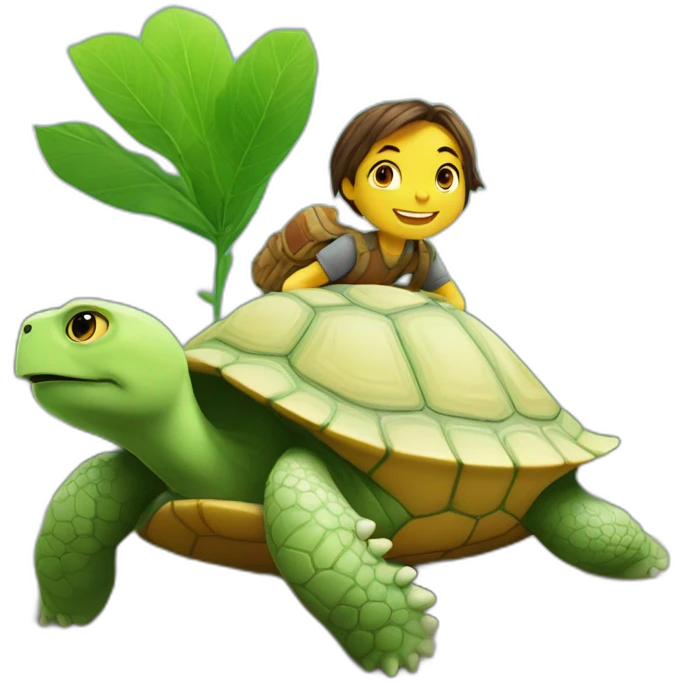 Chat sur une tortue emoji