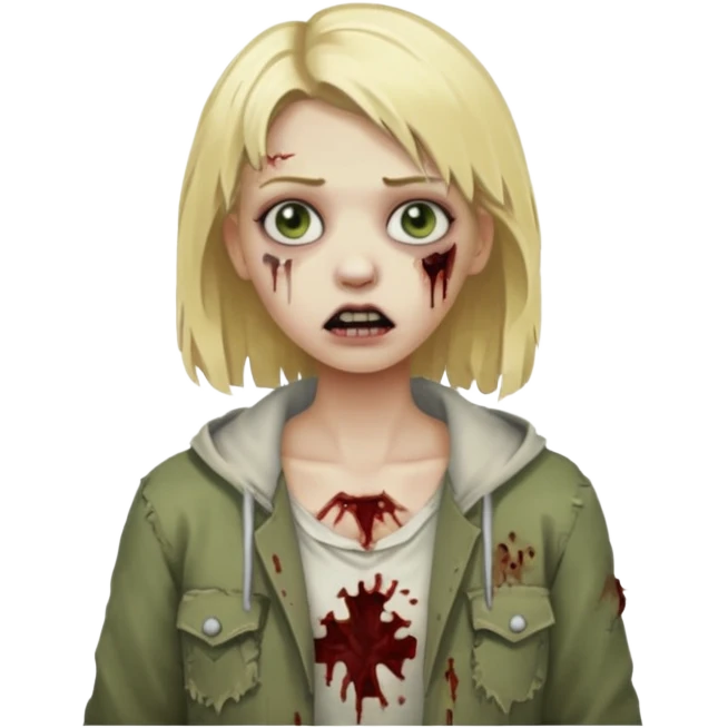 Girl zombie with blonde hair emoji