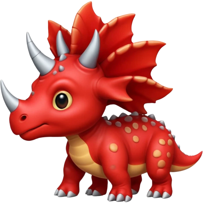 cute red Triceratops emoji