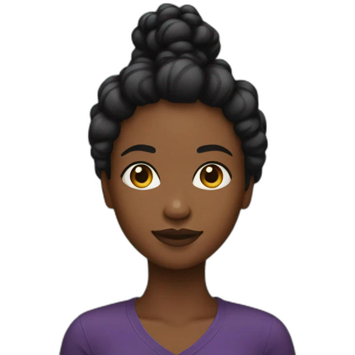 Femme noire avec des tresses  emoji