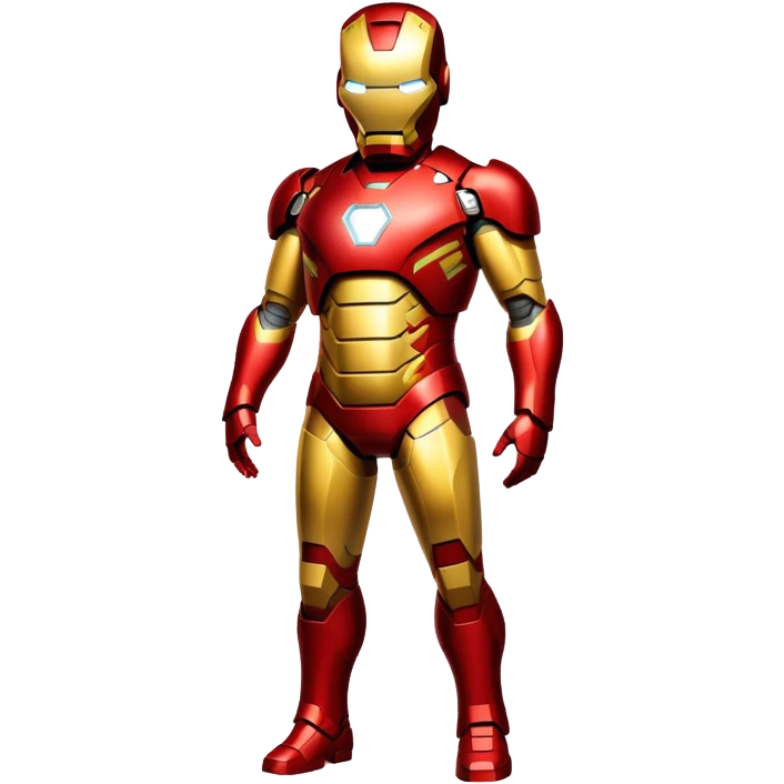 Iron Man superhero with a pregnant belly, red and gold metal suit emoji
