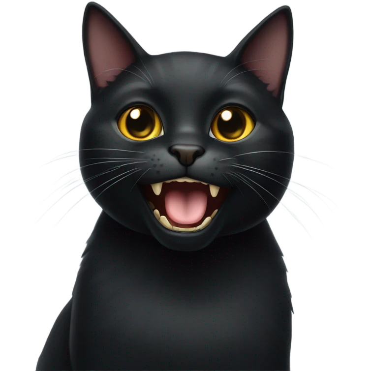 Black happy cat emoji