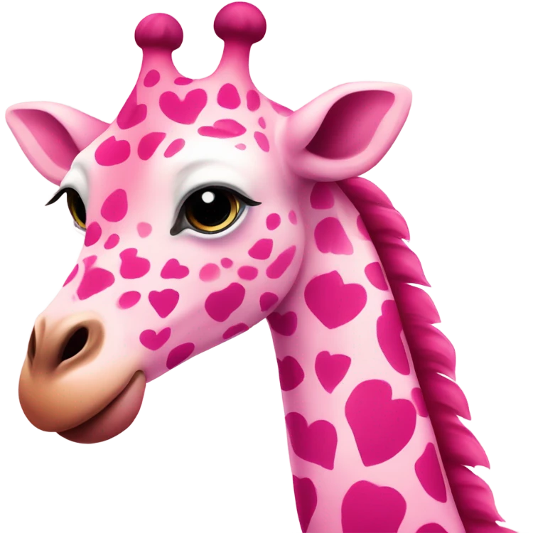 pink giraffe with live heart spots  emoji