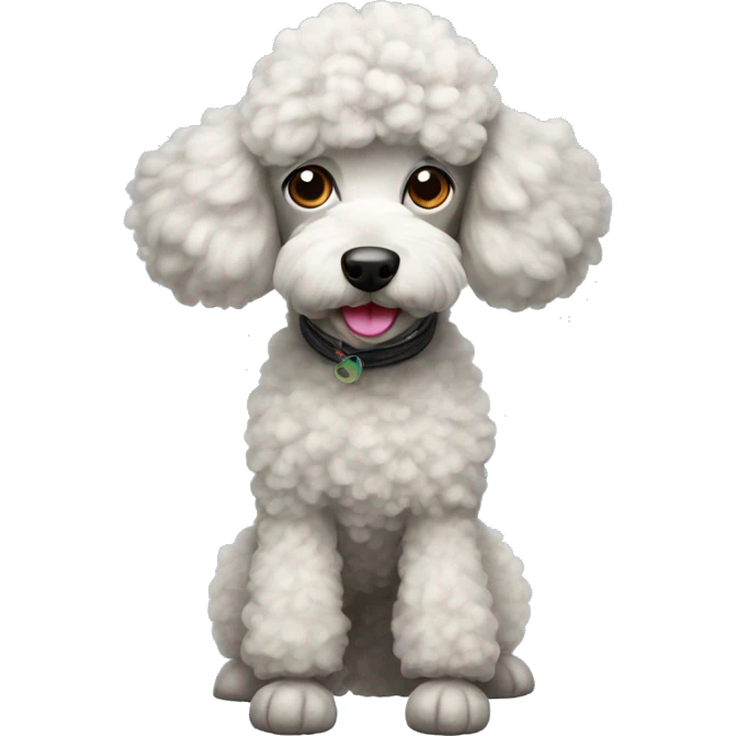 A poodle with socks emoji