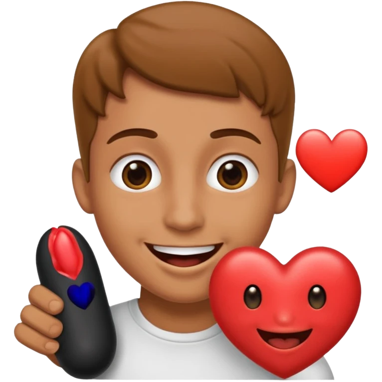 Heart eye emoji sucking a black penis emoji