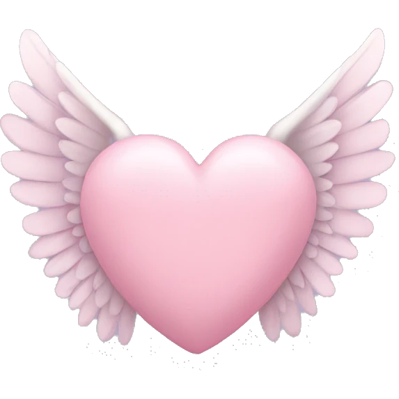 pastel pink heart with wings emoji