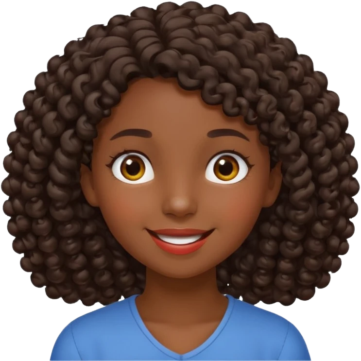 Uma menina de cabelo cacheados morena com os olhos meios puxados fazendo várias coisas emoji